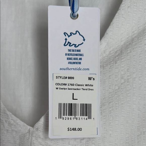Southern Tide White Seersucker Woman’s Dress Large - Picture 3 of 4